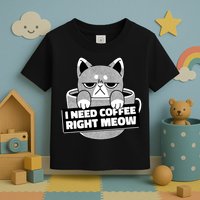 I Need Coffee Right Meow Toddler T-Shirt