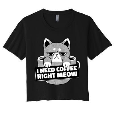 I Need Coffee Right Meow Crop Top