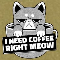 I Need Coffee Right Meow Garment-Dyed Women's Muscle Tee