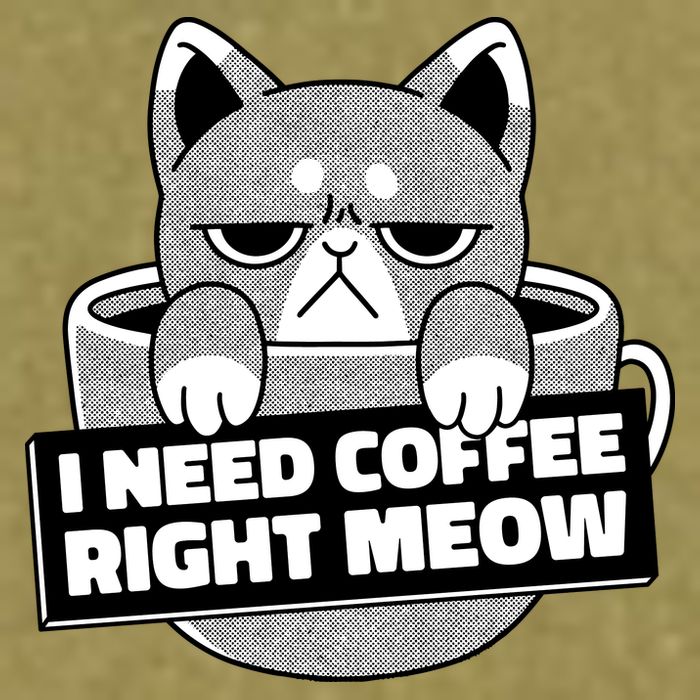 I Need Coffee Right Meow Garment-Dyed Women's Muscle Tee