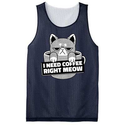 I Need Coffee Right Meow Mesh Reversible Basketball Jersey Tank