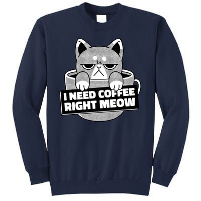 I Need Coffee Right Meow Tall Sweatshirt