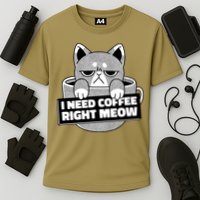 I Need Coffee Right Meow Performance Shirt