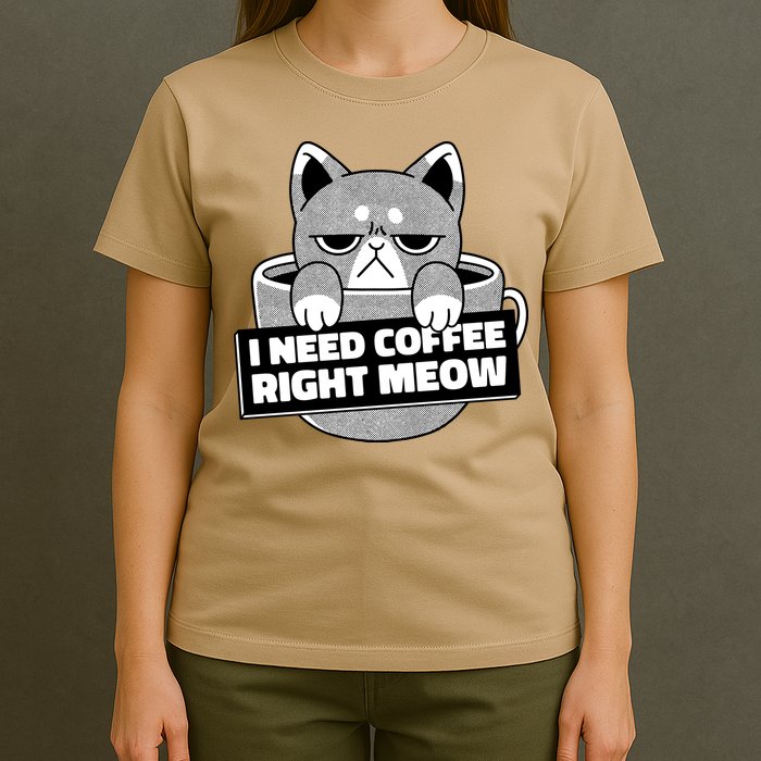 I Need Coffee Right Meow T-Shirt