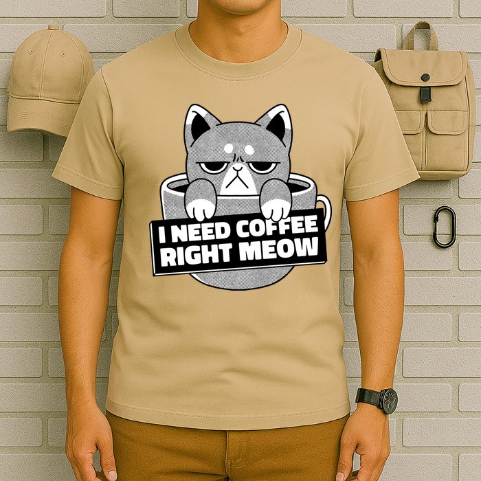 I Need Coffee Right Meow T-Shirt