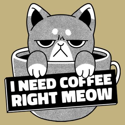 I Need Coffee Right Meow T-Shirt