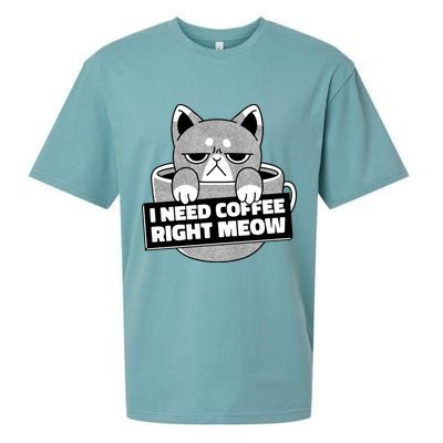 I Need Coffee Right Meow Sueded Cloud Jersey T-Shirt