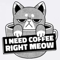 I Need Coffee Right Meow Garment-Dyed Sweatshirt