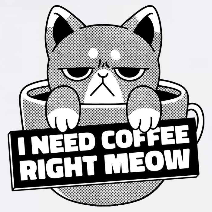 I Need Coffee Right Meow Garment-Dyed Sweatshirt
