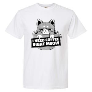 I Need Coffee Right Meow Garment-Dyed Heavyweight T-Shirt