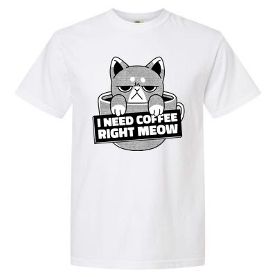 I Need Coffee Right Meow Garment-Dyed Heavyweight T-Shirt