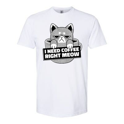 I Need Coffee Right Meow Softstyle® CVC T-Shirt