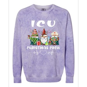 Icu Nurse Christmas Crew Cute Gnomes Christmas Nurse Scrubs Cute Gift Colorblast Crewneck Sweatshirt