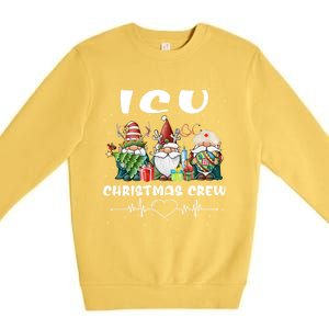 Icu Nurse Christmas Crew Cute Gnomes Christmas Nurse Scrubs Cute Gift Premium Crewneck Sweatshirt