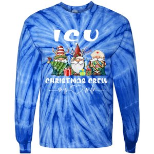 Icu Nurse Christmas Crew Cute Gnomes Christmas Nurse Scrubs Cute Gift Tie-Dye Long Sleeve Shirt