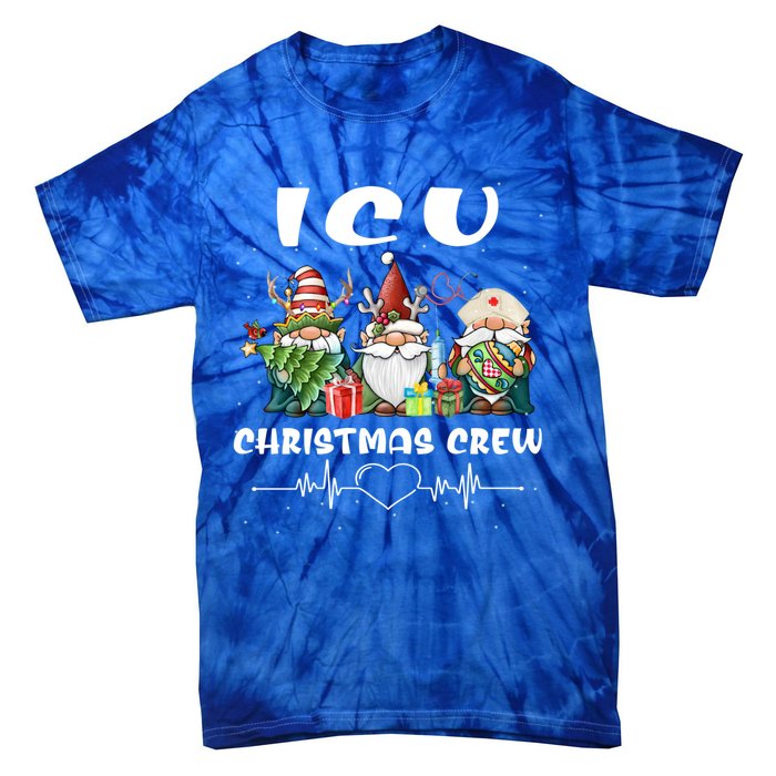 Icu Nurse Christmas Crew Cute Gnomes Christmas Nurse Scrubs Cute Gift Tie-Dye T-Shirt