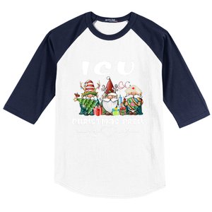 Icu Nurse Christmas Crew Cute Gnomes Christmas Nurse Scrubs Cute Gift Baseball Sleeve Shirt