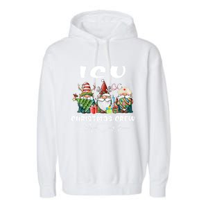 Icu Nurse Christmas Crew Cute Gnomes Christmas Nurse Scrubs Cute Gift Garment-Dyed Fleece Hoodie