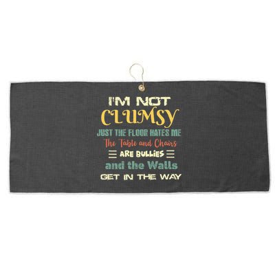 Im Not Clumsy Funny Sayings Sarcastic Large Microfiber Waffle Golf Towel
