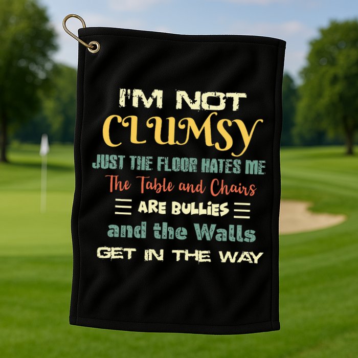 Im Not Clumsy Funny Sayings Sarcastic Golf Towel