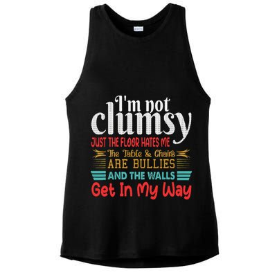Im Not Clumsy Sarcastic Funny Saying Ladies PosiCharge Tri-Blend Wicking Tank