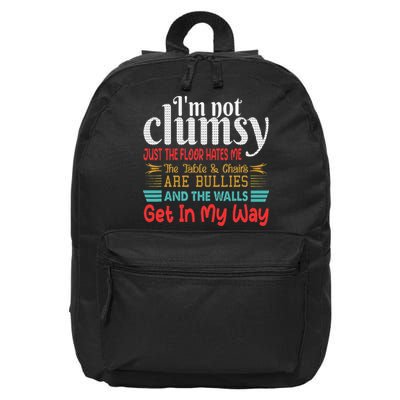 Im Not Clumsy Sarcastic Funny Saying 16 in Basic Backpack