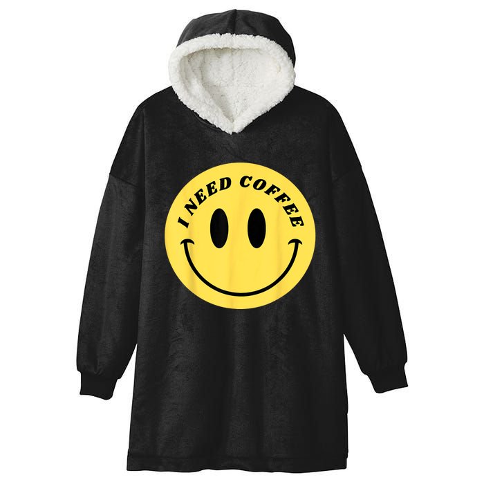 I Need Coffee Hooded Wearable Blanket