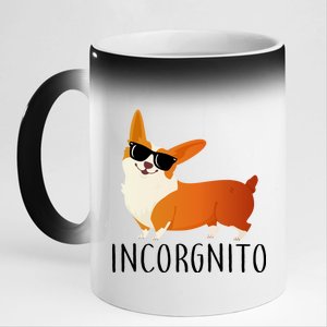 Incorgnito Corgi Dog 11oz Black Color Changing Mug