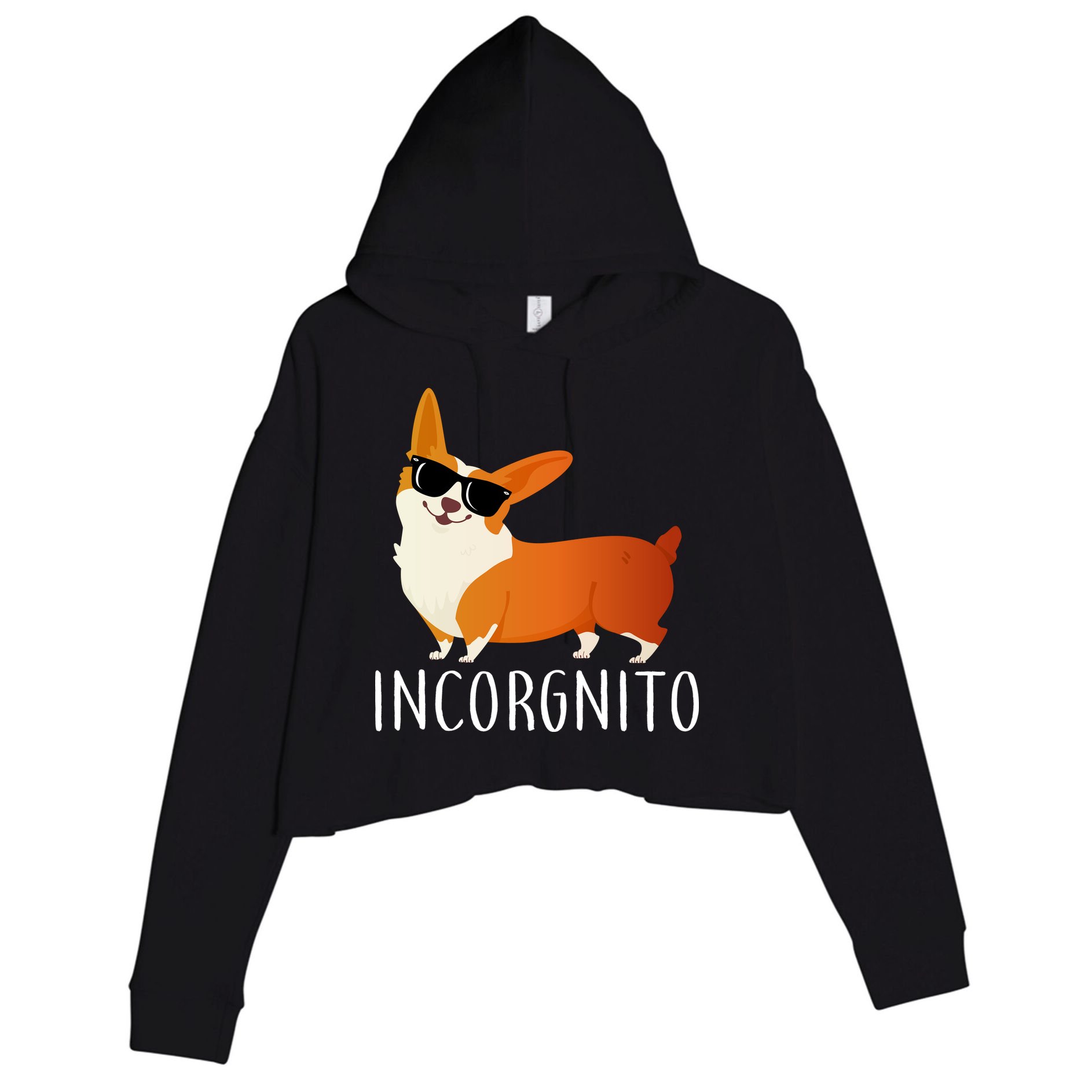 Incorgnito Corgi Dog Crop Fleece Hoodie