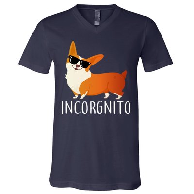 Incorgnito Corgi Dog V-Neck T-Shirt