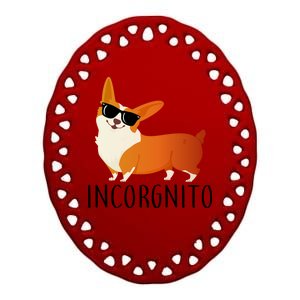 Incorgnito Corgi Dog Ceramic Oval Ornament