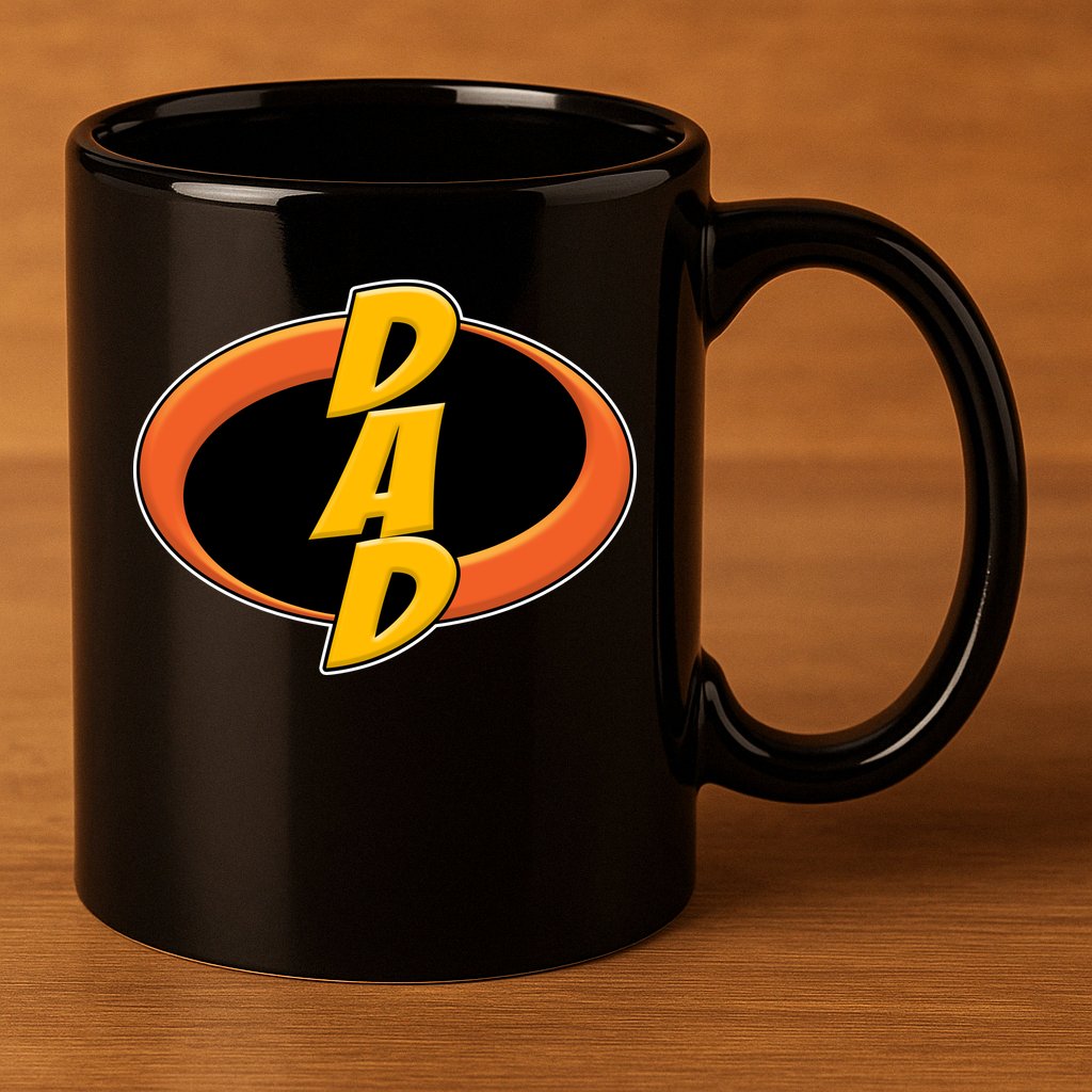 Incredible Dad Family Superhero 11oz C Handle Ceramic Mug
