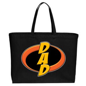 Incredible Dad Family Superhero Cotton Canvas Jumbo Tote