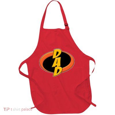 Incredible Dad Family Superhero Full-Length Apron With Pockets