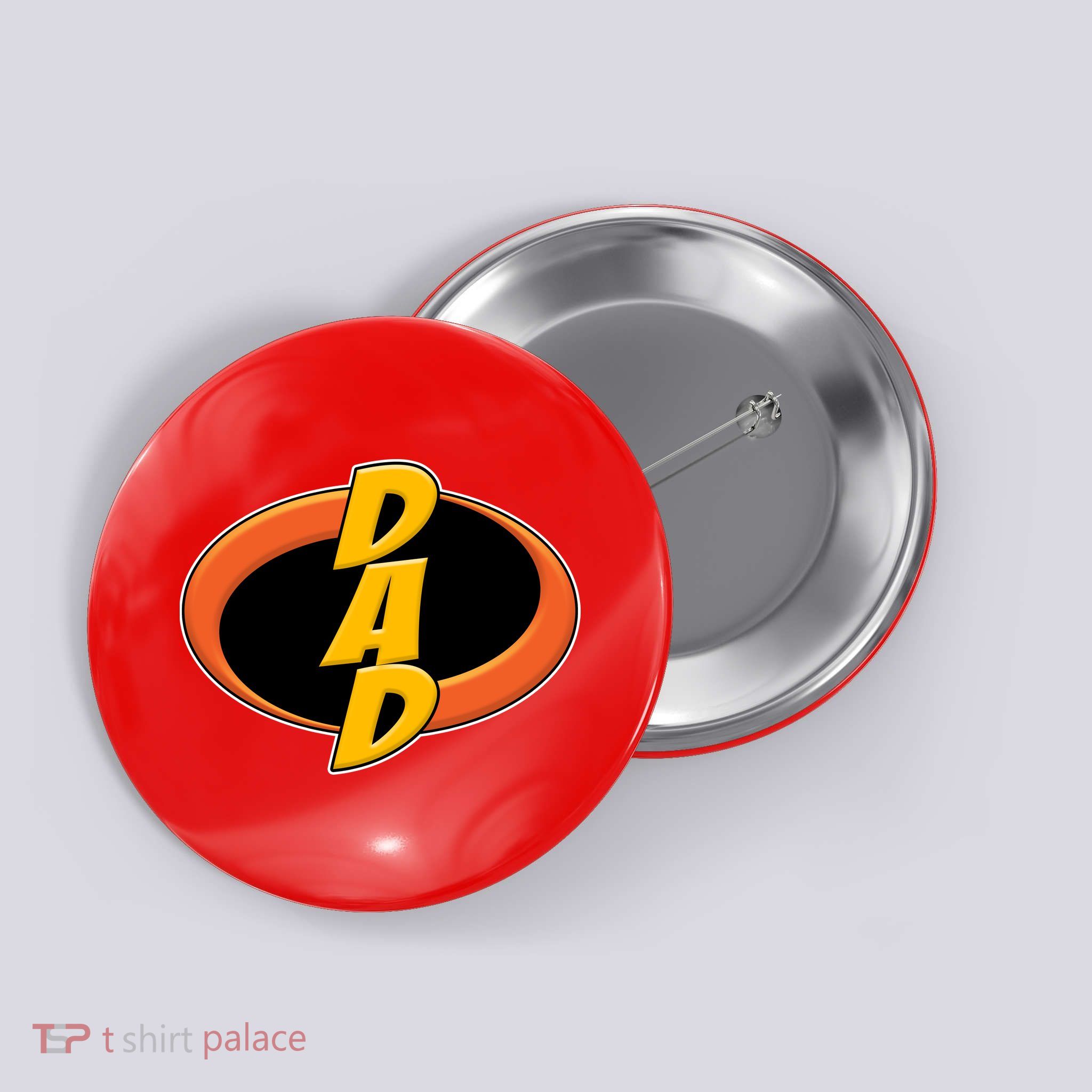 Incredible Dad Family Superhero Button