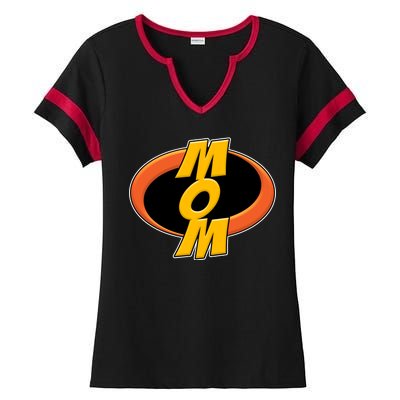 Incredible Mom Family Superhero Ladies Halftime Notch Neck Tee