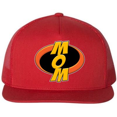 Incredible Mom Family Superhero Flat Bill Trucker Hat