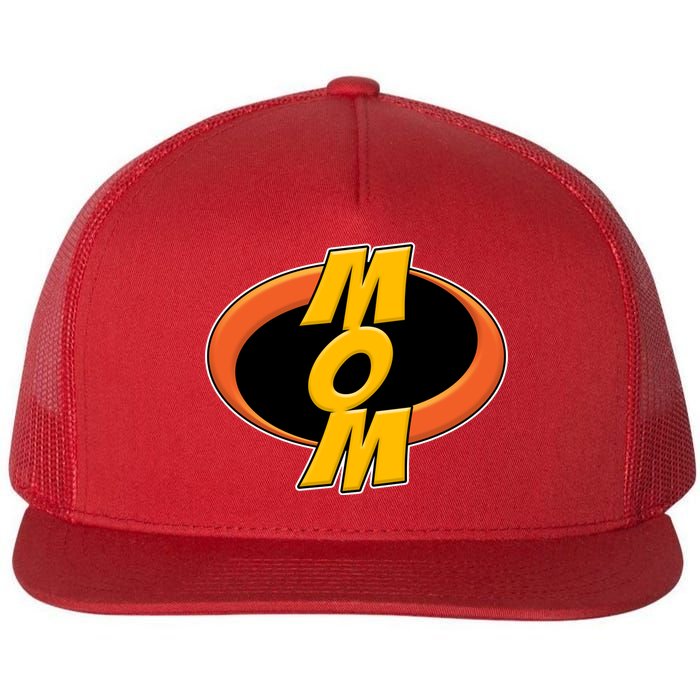 Incredible Mom Family Superhero Flat Bill Trucker Hat