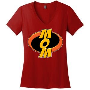 Incredible Mom Family Superhero Women's V-Neck T-Shirt