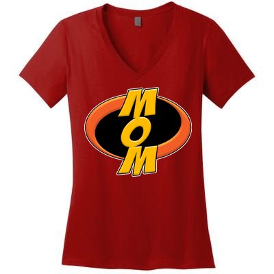 Incredible Mom Family Superhero Women's V-Neck T-Shirt