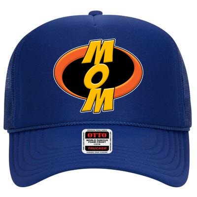 Incredible Mom Family Superhero High Crown Mesh Back Trucker Hat