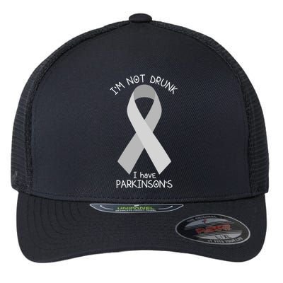 I'm Not Drunk I Have Parkinson's Awareness Ribbon Pd Patient Gift Flexfit Unipanel Trucker Cap