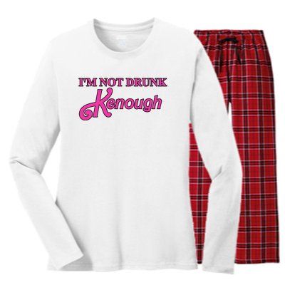 Im Not Drunk Kenough Funny Ken Women's Long Sleeve Flannel Pajama Set 