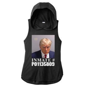 Inmate Number Donald Trump Mugshot Ladies PosiCharge Tri-Blend Wicking Draft Hoodie Tank