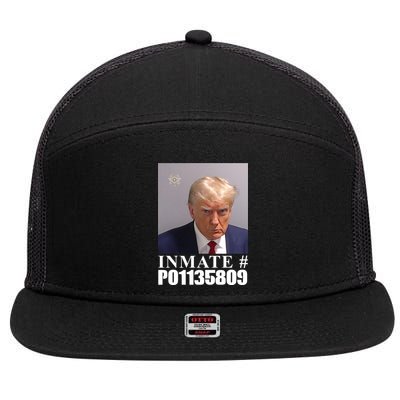 Inmate Number Donald Trump Mugshot 7 Panel Mesh Trucker Snapback Hat