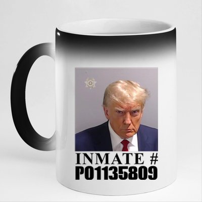 Inmate Number Donald Trump Mugshot 11oz Black Color Changing Mug