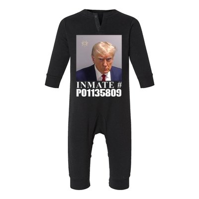 Inmate Number Donald Trump Mugshot Infant Fleece One Piece