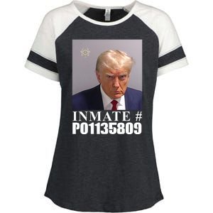 Inmate Number Donald Trump Mugshot Enza Ladies Jersey Colorblock Tee