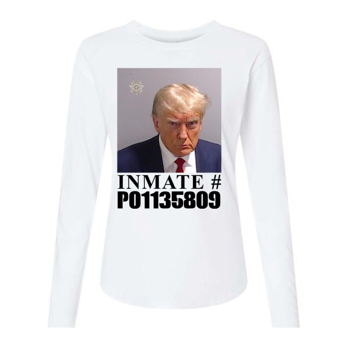 Inmate Number Donald Trump Mugshot Womens Cotton Relaxed Long Sleeve T-Shirt