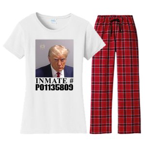 Inmate Number Donald Trump Mugshot Women's Flannel Pajama Set